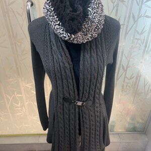 Dark Grey Sweater with Belt